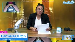 Carmela Clutch forró latin híradós masturbál élőben