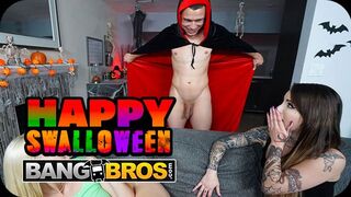 Bang Bros Network hozza: Forró Halloween vadászás két tűzforró bombázóval
